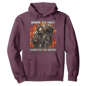 Funny Evil Skeleton Meme Hoodie Born to Shit Forced to Wipe TS10 Maroon Print Your Wear