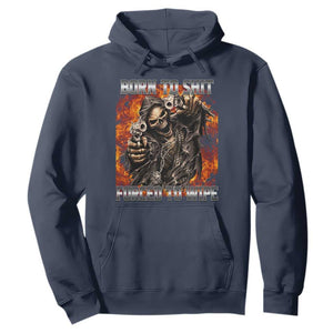 Funny Evil Skeleton Meme Hoodie Born to Shit Forced to Wipe TS10 Navy Print Your Wear
