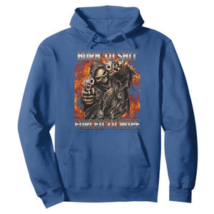 Funny Evil Skeleton Meme Hoodie Born to Shit Forced to Wipe TS10 Royal Blue Print Your Wear