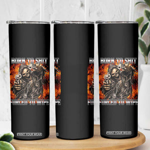 Funny Evil Skeleton Meme Skinny Tumbler Born to Shit Forced to Wipe TS10 Print Your Wear