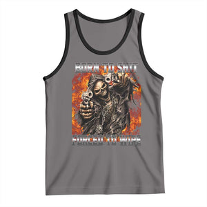 Funny Evil Skeleton Meme Tank Top Born to Shit Forced to Wipe TS10 Deep Heather Black Print Your Wear