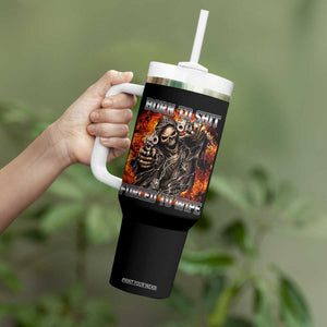 Funny Evil Skeleton Meme Tumbler With Handle Born to Shit Forced to Wipe TS10 Print Your Wear