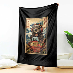 Cute Kawaii Gamer Groundhog Throw Blanket Funny Japanese Ramen Anime Otaku Fan Gift TS10 Print Your Wear