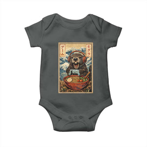 Cute Kawaii Gamer Groundhog Baby Onesie Funny Japanese Ramen Anime Otaku Fan Gift TS10 Dark Heather Print Your Wear