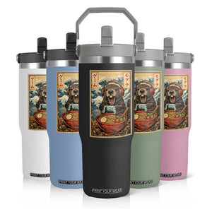 Cute Kawaii Gamer Groundhog Flip Straw Tumbler Funny Japanese Ramen Anime Otaku Fan Gift TS10 Print Your Wear