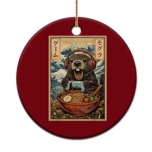 Cute Kawaii Gamer Groundhog Ceramic Ornament Funny Japanese Ramen Anime Otaku Fan Gift TS10 1pc Red Print Your Wear