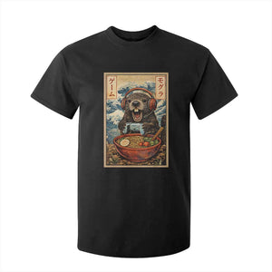 Cute Kawaii Gamer Groundhog T Shirt For Kid Funny Japanese Ramen Anime Otaku Fan Gift TS10 Black Print Your Wear