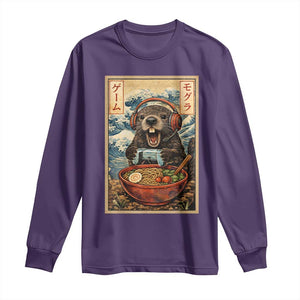 Cute Kawaii Gamer Groundhog Long Sleeve Shirt Funny Japanese Ramen Anime Otaku Fan Gift TS10 Purple Print Your Wear
