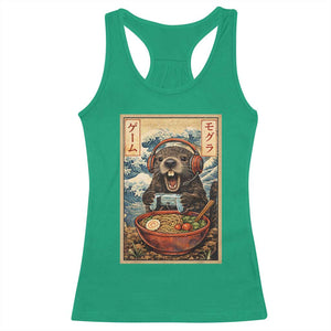 Cute Kawaii Gamer Groundhog Racerback Tank Top Funny Japanese Ramen Anime Otaku Fan Gift TS10 Irish Green Print Your Wear