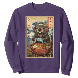 Cute Kawaii Gamer Groundhog Sweatshirt Funny Japanese Ramen Anime Otaku Fan Gift TS10 Purple Print Your Wear