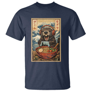 Cute Kawaii Gamer Groundhog T Shirt Funny Japanese Ramen Anime Otaku Fan Gift TS10 Navy Print Your Wear