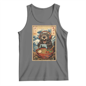 Cute Kawaii Gamer Groundhog Tank Top Funny Japanese Ramen Anime Otaku Fan Gift TS10 Black Heather Print Your Wear