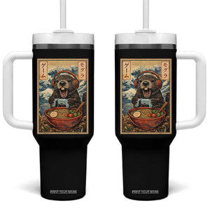 Cute Kawaii Gamer Groundhog Tumbler With Handle Funny Japanese Ramen Anime Otaku Fan Gift TS10 One Size: 40 oz Black Print Your Wear