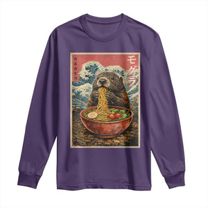 Japanese Groundhog Ramen Noodles Long Sleeve Shirt Funny Kawaii Anime TS10 Purple Print Your Wear