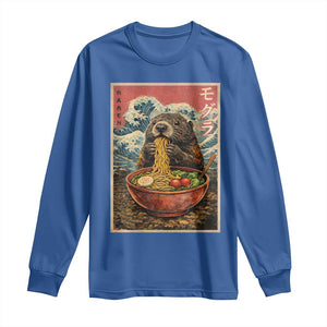 Japanese Groundhog Ramen Noodles Long Sleeve Shirt Funny Kawaii Anime TS10 Royal Blue Print Your Wear
