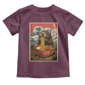 Japanese Groundhog Ramen Noodles Toddler T Shirt Funny Kawaii Anime TS10 Maroon Print Your Wear