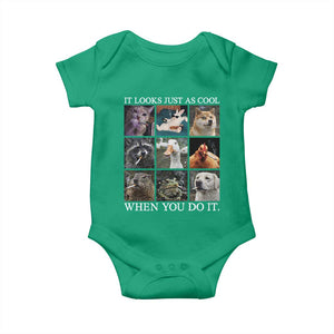 Animals Smoking Cigarettes Meme Baby Onesie It Looks Just as Cool When You Do It TS10 Irish Green Print Your Wear