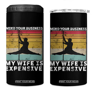 Sarcastic Husband 4 in 1 Can Cooler Tumbler Retro Mind Your Business My Wife Is Expensive TS10 One Size: 16 oz Black Print Your Wear