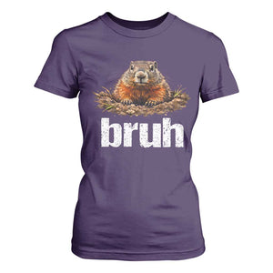 Funny Groundhog T Shirt For Women Ground Hog Meme Lover Bruh Groundhog Day TS10 Purple Print Your Wear