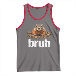 Funny Groundhog Tank Top Ground Hog Meme Lover Bruh Groundhog Day TS10 Deep Heather Red Print Your Wear