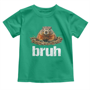 Funny Groundhog Toddler T Shirt Ground Hog Meme Lover Bruh Groundhog Day TS10 Irish Green Print Your Wear