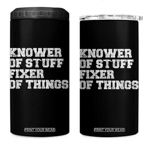 Funny Knower Of Stuff Fixer Of Things 4 in 1 Can Cooler Tumbler Mechanic Engineer Garage TS10 One Size: 16 oz Black Print Your Wear