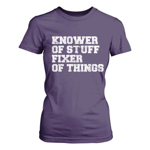 Funny Knower Of Stuff Fixer Of Things T Shirt For Women Mechanic Engineer Garage TS10 Purple Print Your Wear