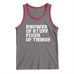Funny Knower Of Stuff Fixer Of Things Tank Top Mechanic Engineer Garage TS10 Deep Heather Red Print Your Wear