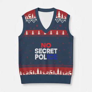 Subtle Abolish Ice V-Neck Knit Sweater Vest No Secret Police TS10 Navy Red Print Your Wear