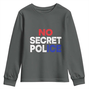 Subtle Abolish Ice Youth Sweatshirt No Secret Police TS10 Dark Heather Print Your Wear