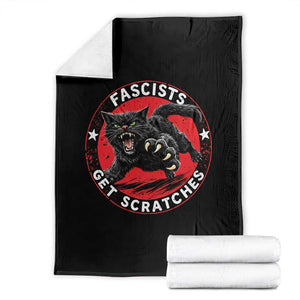 Vintage Black Cat Against Fascists Throw Blanket TS10 Black Print Your Wear