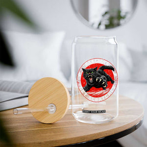 Vintage Black Cat Against Fascists Glass Can TS10 Print Your Wear