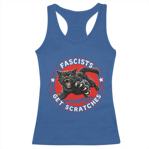 Vintage Black Cat Against Fascists Racerback Tank Top TS10 Royal Blue Print Your Wear