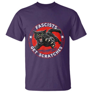 Vintage Black Cat Against Fascists T Shirt TS10 Purple Print Your Wear