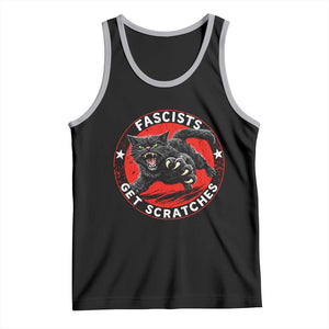 Vintage Black Cat Against Fascists Tank Top TS10 Black Athletic Heather Print Your Wear