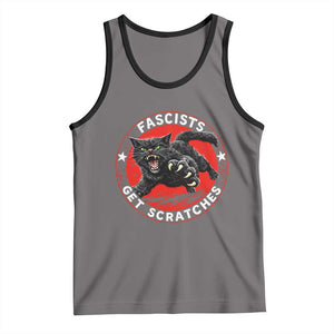 Vintage Black Cat Against Fascists Tank Top TS10 Deep Heather Black Print Your Wear