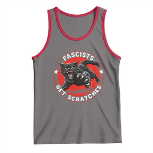 Vintage Black Cat Against Fascists Tank Top TS10 Deep Heather Red Print Your Wear