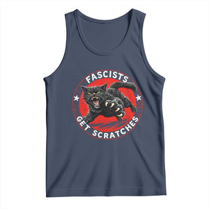 Vintage Black Cat Against Fascists Tank Top TS10 Navy Print Your Wear