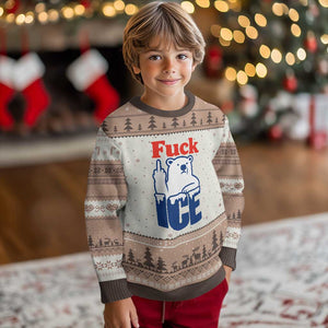 Fck Ice Ugly Christmas Sweater Get The Fck Out Of Minneapolis Polar Bear TS10 Mocha Mousse Print Your Wear