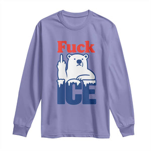 Fck Ice Long Sleeve Shirt Get The Fck Out Of Minneapolis Polar Bear TS10 Violet Print Your Wear
