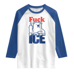 Fck Ice Raglan Shirt Get The Fck Out Of Minneapolis Polar Bear TS10 White Royal Print Your Wear