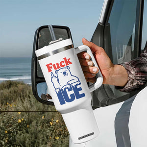 Fck Ice Tumbler With Handle Get The Fck Out Of Minneapolis Polar Bear TS10 Print Your Wear