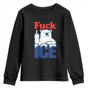 Fck Ice Youth Sweatshirt Get The Fck Out Of Minneapolis Polar Bear TS10 Black Print Your Wear