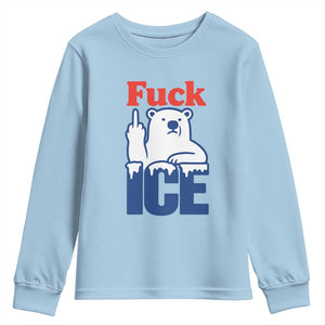 Fck Ice Youth Sweatshirt Get The Fck Out Of Minneapolis Polar Bear TS10 Light Blue Print Your Wear