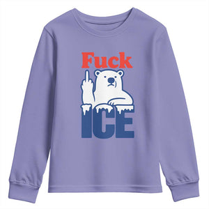 Fck Ice Youth Sweatshirt Get The Fck Out Of Minneapolis Polar Bear TS10 Violet Print Your Wear