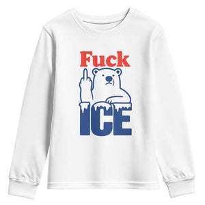 Fck Ice Youth Sweatshirt Get The Fck Out Of Minneapolis Polar Bear TS10 White Print Your Wear
