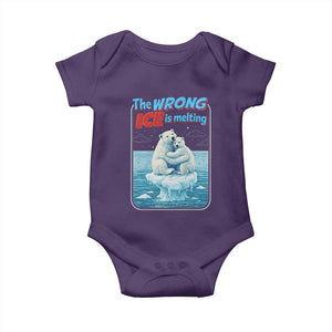 Fck Ice Baby Onesie The Wrong Ice Is Melting Polar Bear Social Justice TS10 Purple Print Your Wear