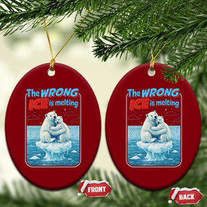Fck Ice Ceramic Ornament The Wrong Ice Is Melting Polar Bear Social Justice TS10 Print Your Wear