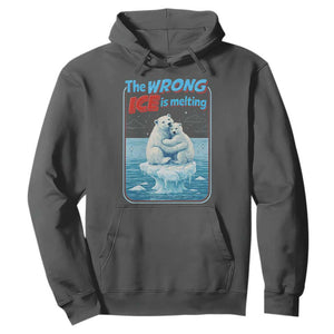 Fck Ice Hoodie The Wrong Ice Is Melting Polar Bear Social Justice TS10 Dark Heather Print Your Wear