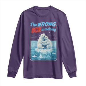 Fck Ice Long Sleeve Shirt The Wrong Ice Is Melting Polar Bear Social Justice TS10 Purple Print Your Wear